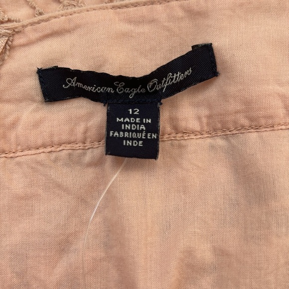 American Eagle Outfitters Tiered Crochet Blush Pink lined skirt Size 12 - Picture 5 of 8